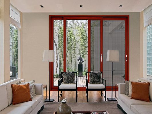 अनुकूलित बड़े स्लाइडिंग ग्लास आँगन दरवाजे पाउडर लेपित एल्यूमीनियम फ्रेम