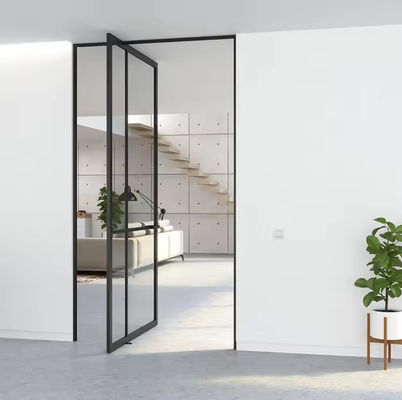 एल्यूमीनियम मिश्र धातु फ्रेमलेस ग्लास पिवोट दरवाजा जंग प्रतिरोधी आसान सफाई