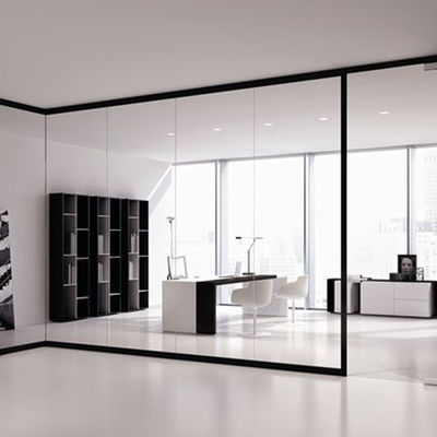 लचीला ग्लास विभाजन दीवार एल्यूमीनियम फ्रेम ध्वनिरोधी कार्यालय विभाजन