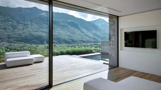 पर्यावरण के अनुकूल एल्यूमीनियम स्लाइडिंग डोर बालकनी Thin 4 एल्यूमीनियम Casement स्लाइडिंग डोर का उपयोग कर