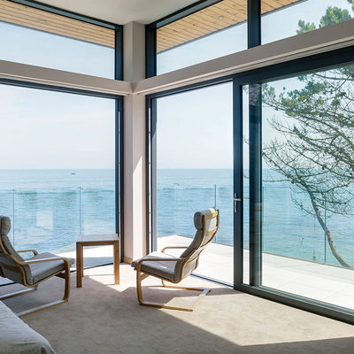 शोर में कमी एल्यूमीनियम स्लाइडिंग दरवाजा अछूता ग्लास 3 मीटर एल्यूमीनियम स्लाइडिंग दरवाजे