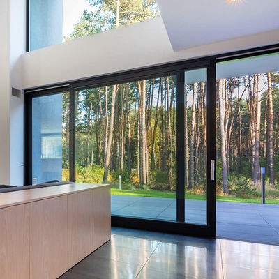 सुरक्षा आवासीय एल्यूमीनियम स्लाइडिंग ग्लास दरवाजे थर्मल ब्रेक प्रोफाइल के साथ अछूता ग्लास