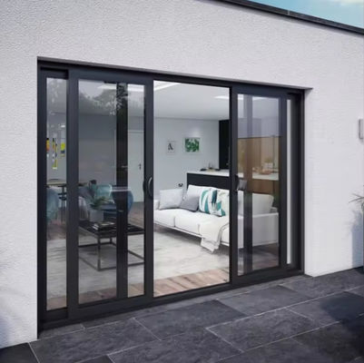 सुरक्षा आवासीय एल्यूमीनियम स्लाइडिंग ग्लास दरवाजे थर्मल ब्रेक प्रोफाइल के साथ अछूता ग्लास