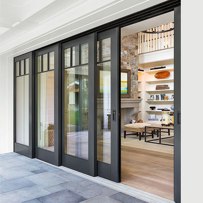 भारी शुल्क प्रोफाइल के साथ अनुकूलित अछूता टेम्पर्ड एल्यूमीनियम ग्लास दरवाजे