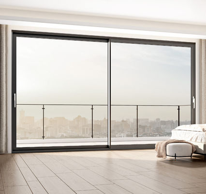 अनुकूलित आयाम एल्यूमीनियम स्लाइडिंग दरवाजा अछूता ग्लास डबल ग्लास्ड स्लाइडिंग दरवाजे