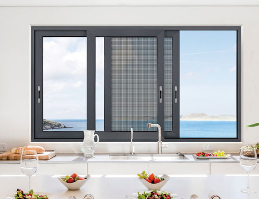 बाहरी तूफान प्रतिरोधी स्लिमलाइन एल्यूमीनियम स्लाइडिंग दरवाजे फ्लोरोकार्बन स्प्रे