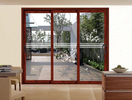 टिकाऊ एल्यूमीनियम प्रोफाइल स्लाइडिंग डोर टेम्पर्ड ग्लास के साथ अनुकूलन योग्य