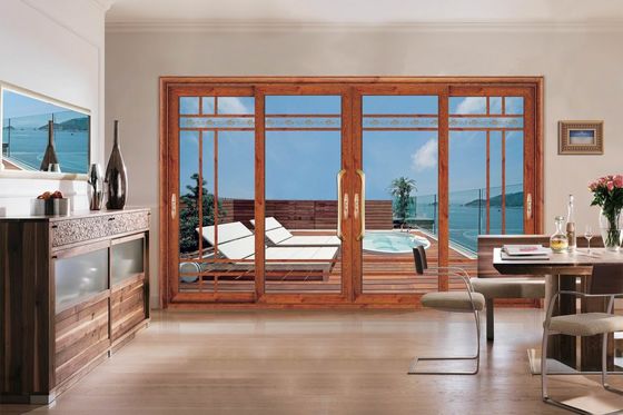 डबल ग्लास एल्यूमीनियम स्लाइडिंग दरवाजा तूफान प्रतिरोध बहु स्लाइड ग्लास दरवाजा