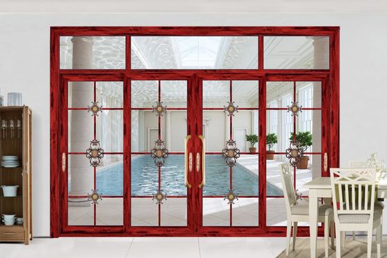 डबल ग्लास एल्यूमीनियम स्लाइडिंग दरवाजा तूफान प्रतिरोध बहु स्लाइड ग्लास दरवाजा