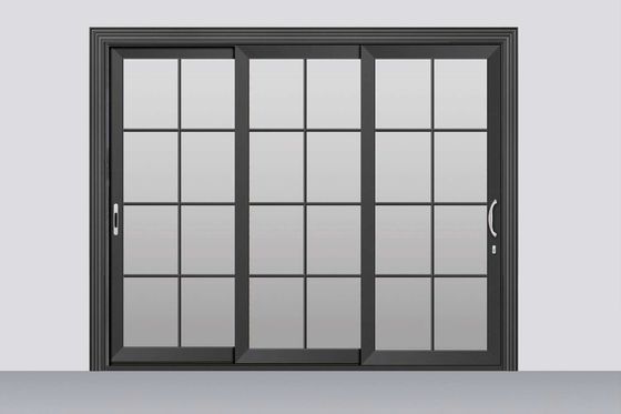 टाइफून प्रतिरोधी 2 मिमी मोटी एल्यूमीनियम स्लाइडिंग आंगन दरवाजे