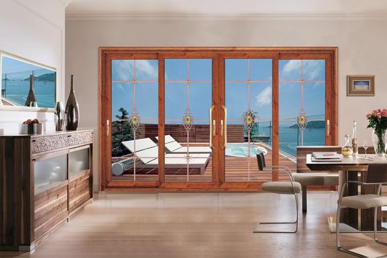 टाइफून प्रतिरोधी 2 मिमी मोटी एल्यूमीनियम स्लाइडिंग आंगन दरवाजे