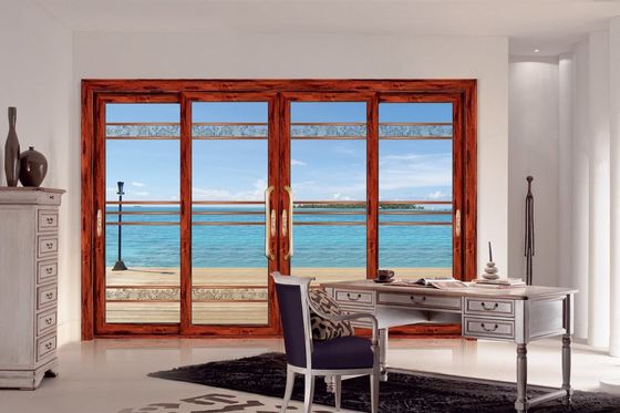 टाइफून प्रतिरोधी 2 मिमी मोटी एल्यूमीनियम स्लाइडिंग आंगन दरवाजे