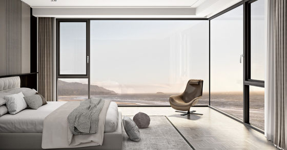 एल्यूमीनियम टिकाऊ स्विंग खुली खिड़की के साथ टुकड़े टुकड़े कांच और टेम्पर्ड अछूता कांच