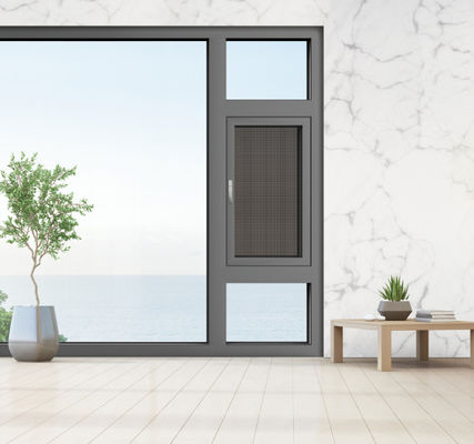 एल्यूमीनियम बाहर की ओर झुकावदार खिड़कियां आसान सफाई और गर्मी प्रतिरोधी