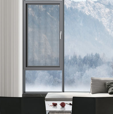 ग्रे एल्यूमीनियम स्विंग विंडो उच्च वेंटिलेशन कैसिमेंट खिड़कियां बाहर की ओर खुली