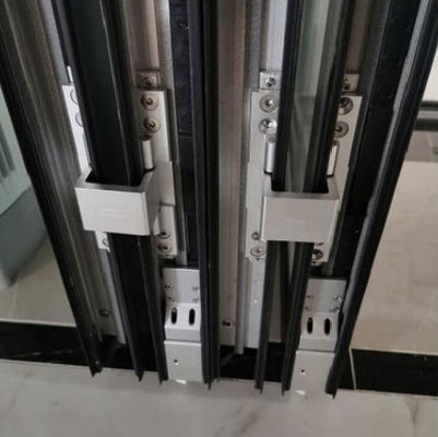 थर्मल ब्रेक प्रोफाइल के साथ टेम्पर्ड ग्लास एल्यूमीनियम द्विगुट आंगन दरवाजे