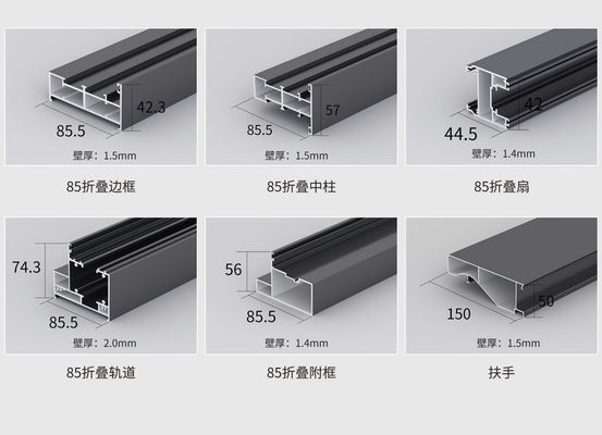 चिकनी तह ग्रे एल्यूमीनियम द्विगुट दरवाजे अनुकूलित तूफान प्रतिरोध