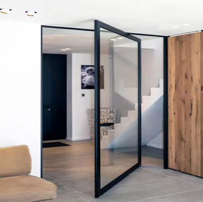 एल्यूमीनियम मिश्र धातु फ्रेमलेस ग्लास पिवोट दरवाजा जंग प्रतिरोधी आसान सफाई