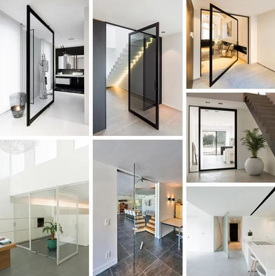 एल्यूमीनियम मिश्र धातु फ्रेमलेस ग्लास पिवोट दरवाजा जंग प्रतिरोधी आसान सफाई