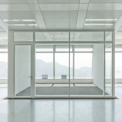पाउडर कोटिंग एल्यूमीनियम फ्रेम के साथ आधुनिक ध्वनि प्रतिरोधी ग्लास विभाजन