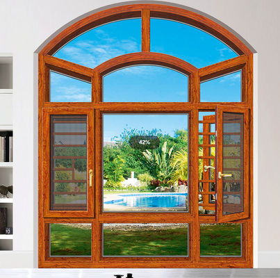 कीट सुरक्षा के साथ पाउडर लेपित टिल्ट टर्न एल्यूमीनियम खिड़कियां अनुकूलित