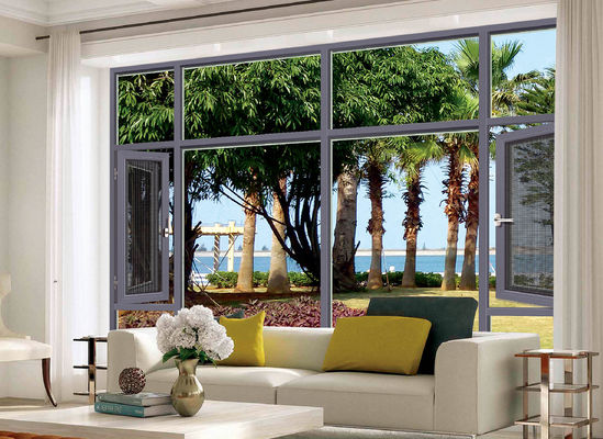 मौसम प्रतिरोधी झुकाव मोड़ सुरक्षा सुरक्षा के साथ एल्यूमीनियम खिड़कियां