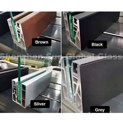 SZG U चैनल फ्रेम रहित 12 मिमी ग्लास बालकनी रेलिंग आवासीय भवन