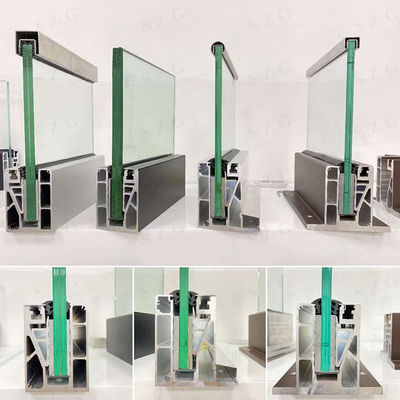 अनुकूलन योग्य 12 मिमी एल्यूमीनियम यू चैनल ग्लास रेलिंग 304 एसएस हैंडलरेल फ्रेमलेस ग्लास बैलस्ट्रेड