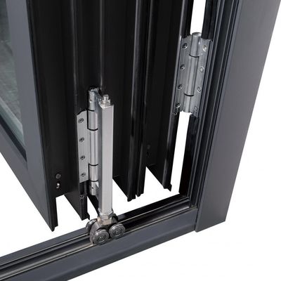 सम्मेलन केंद्रों के लिए सोने के ओक में टेम्पर्ड ग्लास एल्यूमीनियम फोल्डिंग विंडो