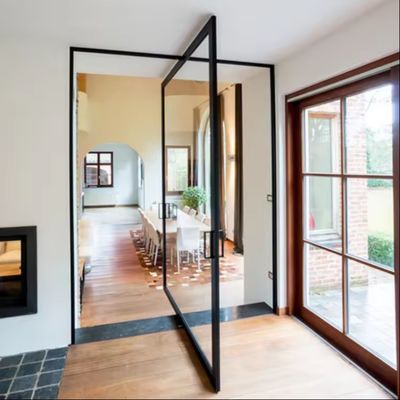 अनुकूलित एल्यूमीनियम मिश्र धातु घुमावदार प्रवेश द्वार भारी शुल्क कांच घूर्णन दरवाजा