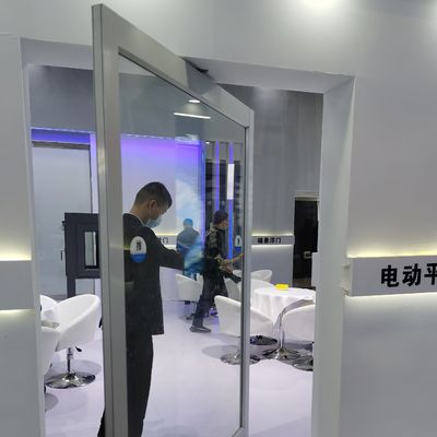 एल्यूमीनियम मिश्र धातु फ्रेम लक्जरी डिजाइन टुकड़े टुकड़े किए गए टेम्पर्ड ग्लास एकल और डबल ग्लास प्रकार के लिए अनुकूलित आकार में घुमावदार सामने का दरवाजा