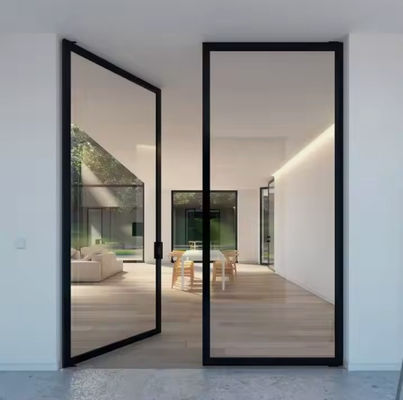 इन्सुलेशन एल्यूमीनियम स्विंग डोर इंटीरियर ग्लास कार्यालय दरवाजा के लिए पाउडर कोटिंग