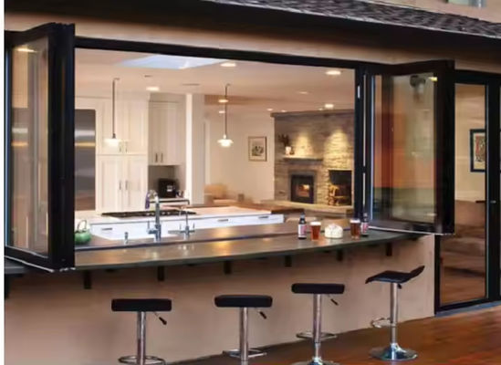 थर्मल इन्सुलेशन ध्वनिरोधक और अच्छी ध्वनिरोधक के लिए फोल्डेबल एल्यूमीनियम विंडो