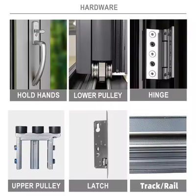 Aluminum Sound And Water Proof Insulated Bi Folding Door Glass Partition Door