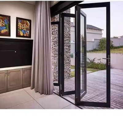Aluminum Sound And Water Proof Insulated Bi Folding Door Glass Partition Door