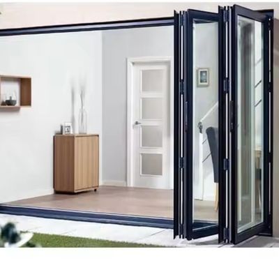 Aluminum Sound And Water Proof Insulated Bi Folding Door Glass Partition Door