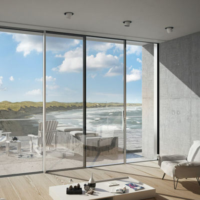 स्टेनलेस स्टील हार्डवेयर और प्रबलित फ्रेम के साथ आधुनिक सरल एल्यूमीनियम स्लाइडिंग दरवाजा