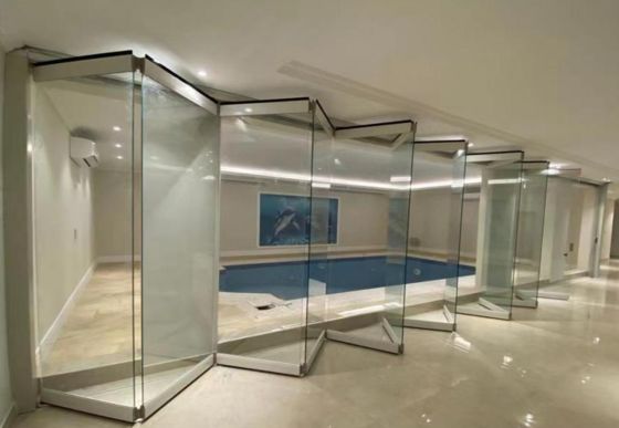 तूफान प्रतिरोधी टेम्पर्ड ग्लास द्विगुट दरवाजा उच्च सुरक्षा अनुकूलन योग्य