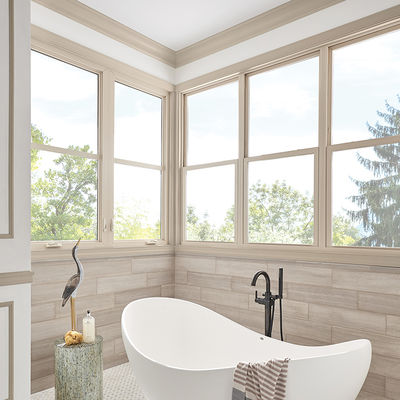 ध्वनिरोधी ऊर्जा कुशल एल्यूमीनियम स्विंग विंडो 10 साल की वारंटी और डबल ग्लास ग्लास के साथ