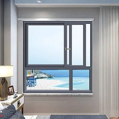 अनुकूलित डबल ग्लेज़िंग ब्लैक फ्रेम एल्यूमीनियम स्लाइडिंग Sash Windows